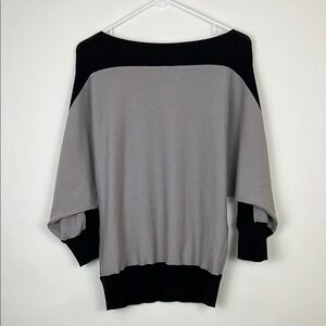 Christine Gerard color block sweater gray and black dolman sleeves L